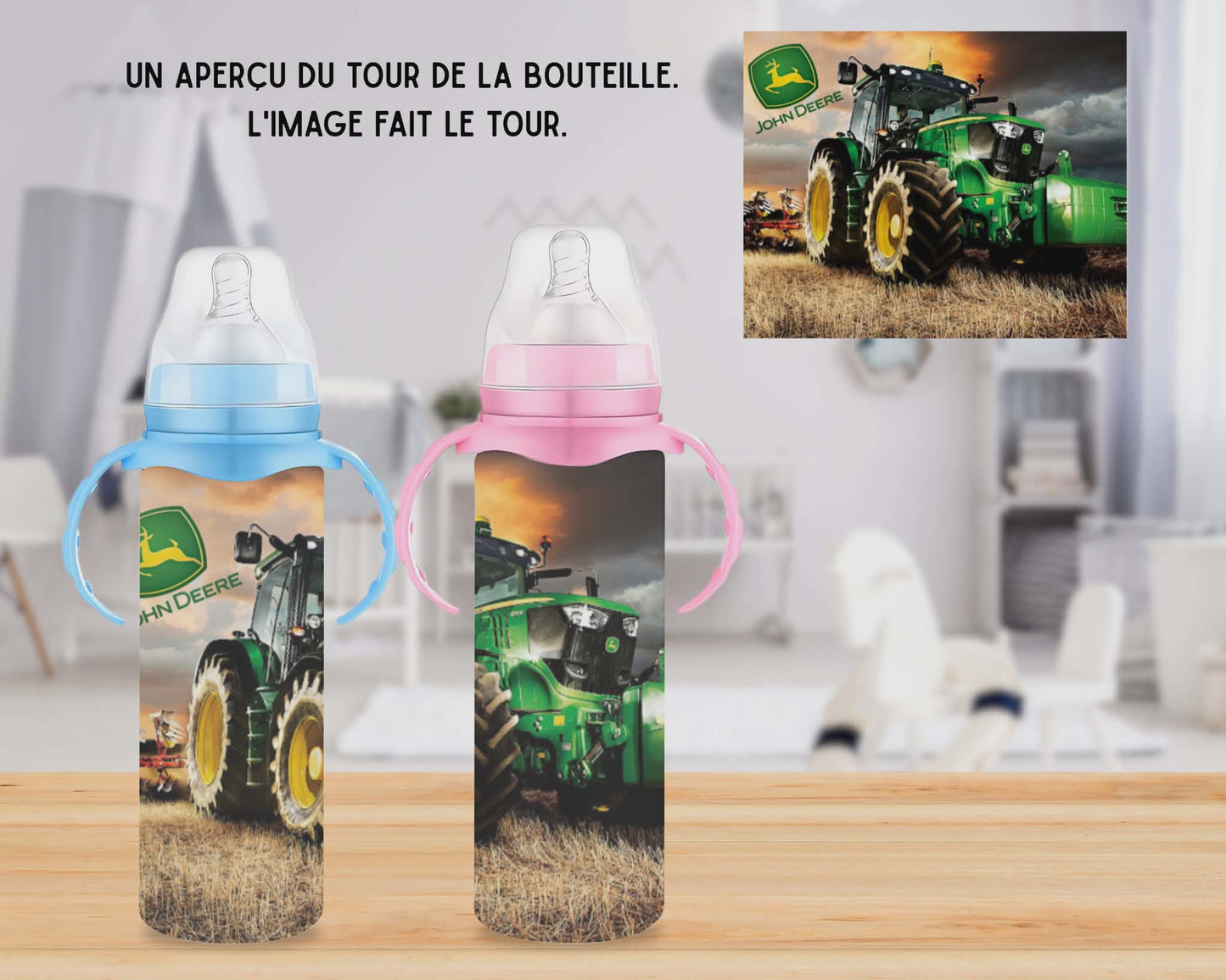 🍼 Biberons sublimé - Tracteur