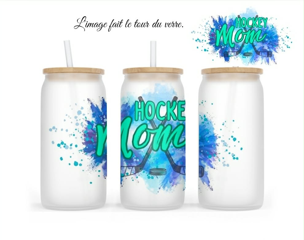 🥤 Verre givré sublimé – hockey mom