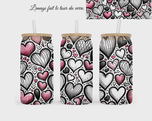 🥤 Verre givré sublimé – coeurs v.2