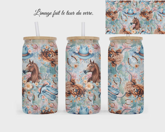 🥤 Verre givré sublimé – cheval et vache highland