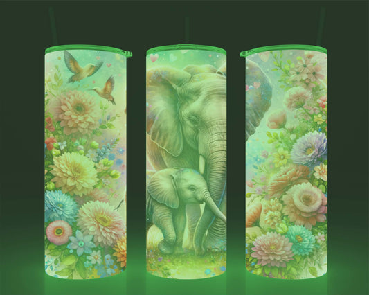 Verre isotherme -  (allume dans le noir) éléphants