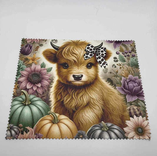 Linge à lunette - Vache et citrouilles