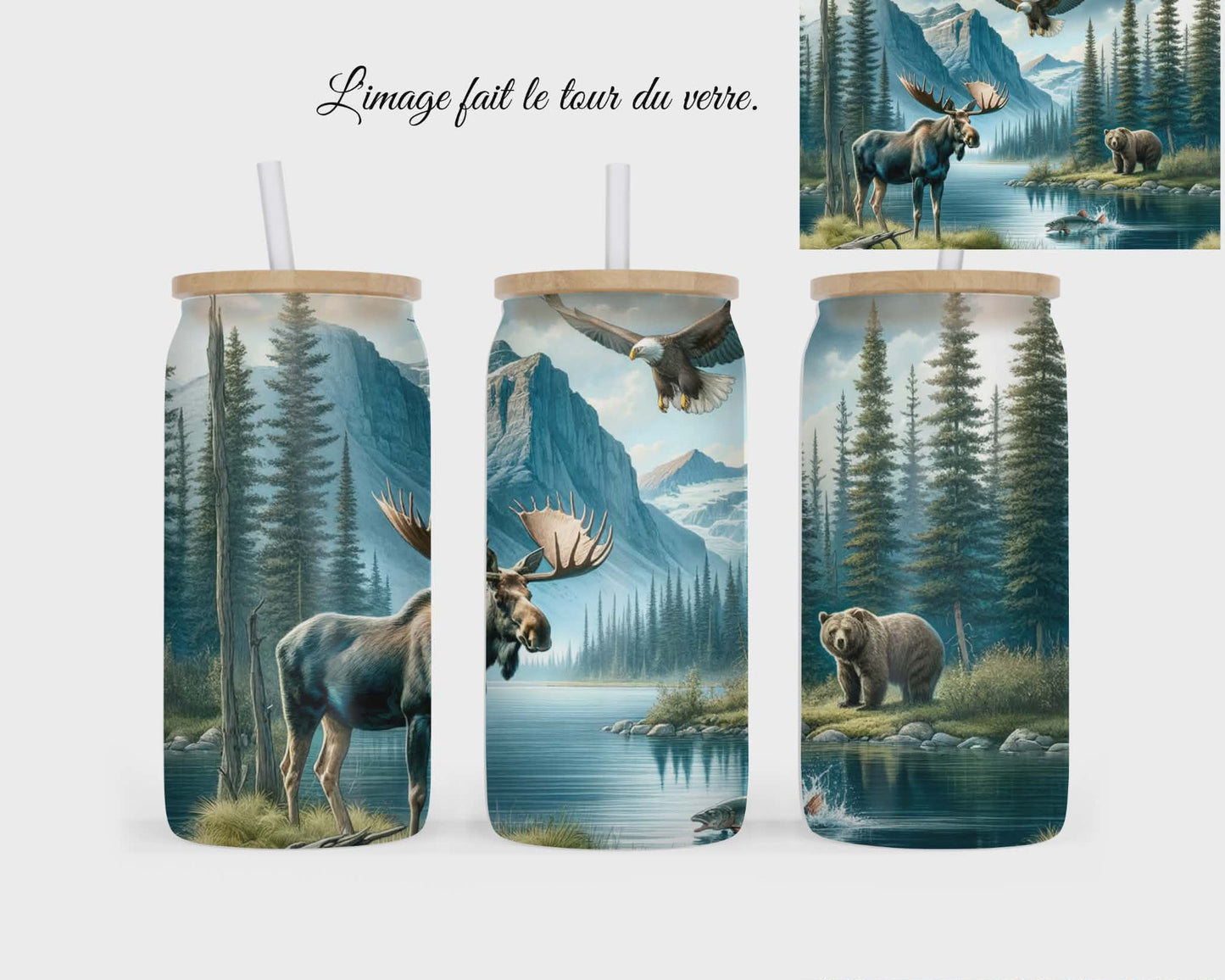 🥤 Verre givré sublimé – animaux de la nature