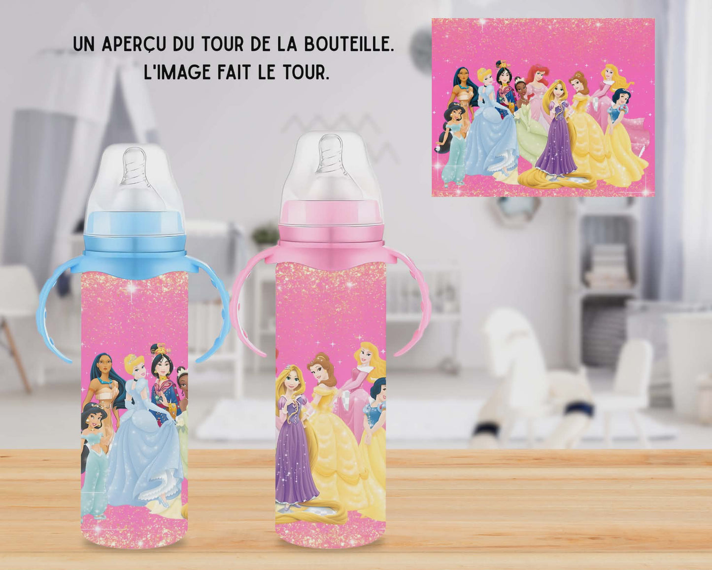 🍼 Biberons sublimé - Princesse