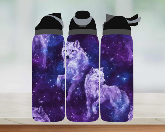 Bouteille style Owala - loups blanc