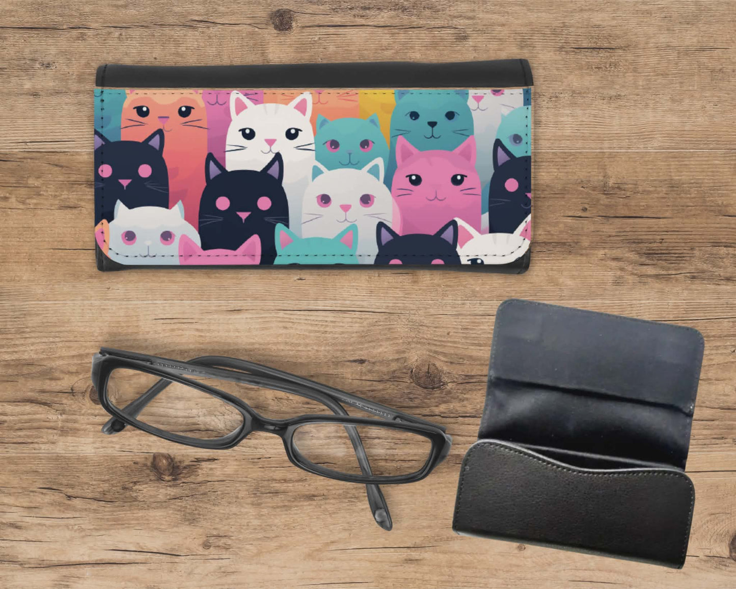 Étui à lunette - Chat coloré