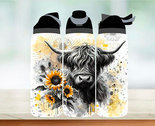 Bouteille style Owala - vache highland