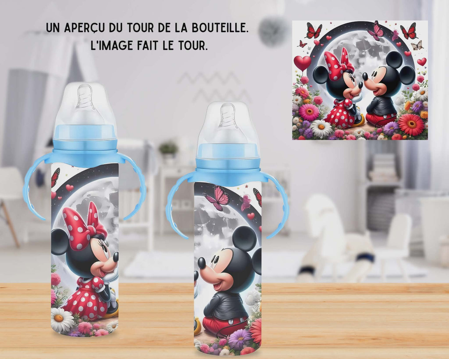 🍼 Biberons sublimé - Souris amoureux