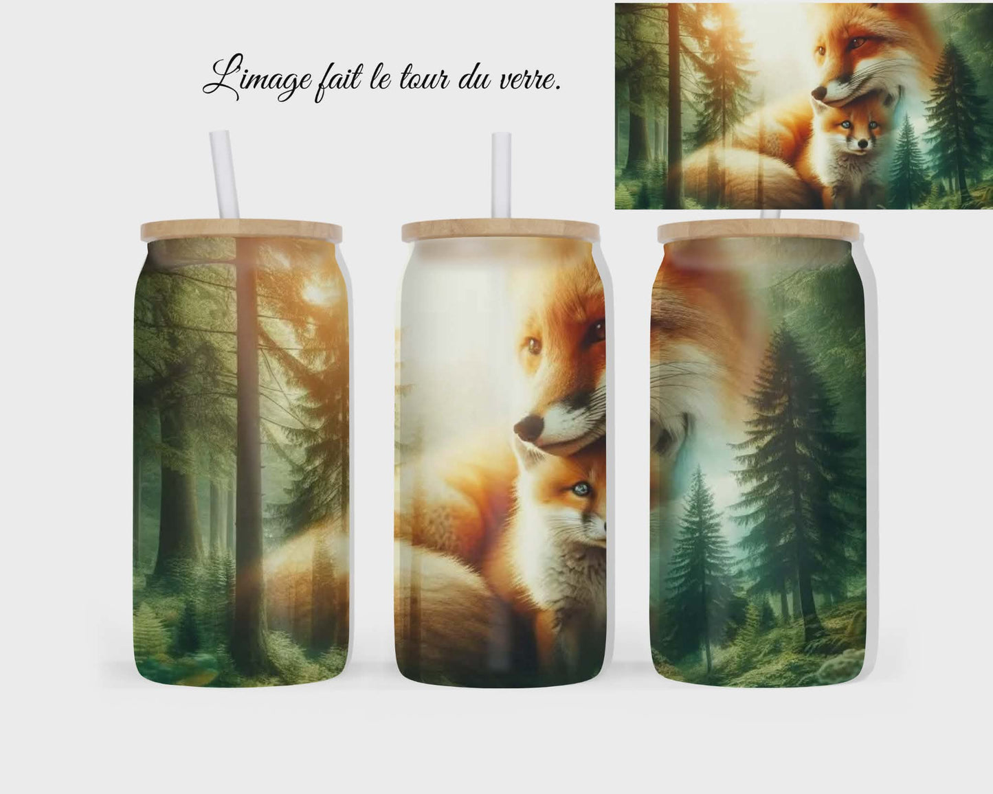 🥤 Verre givré sublimé – renards v.2