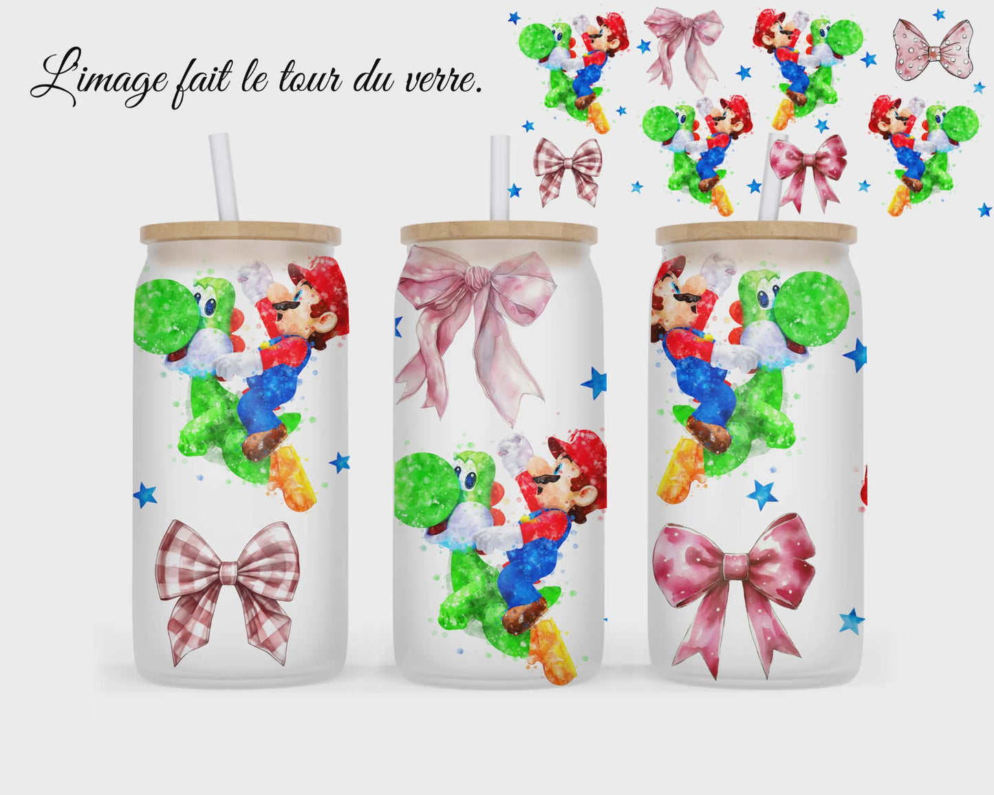 🥤 Verre givré sublimé – personnage rouge jeu vidéo