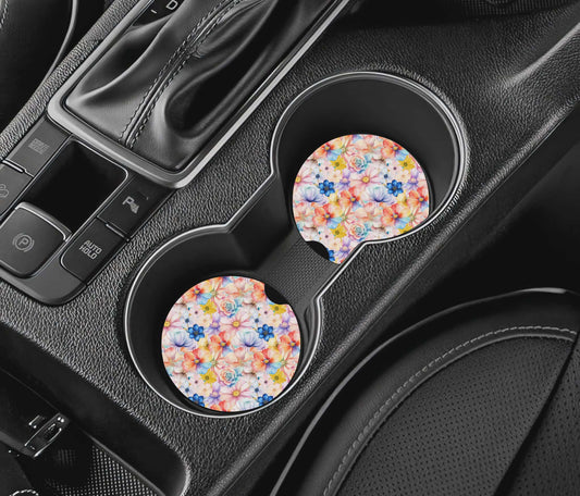 Sous-verre auto - fleuris multicolore