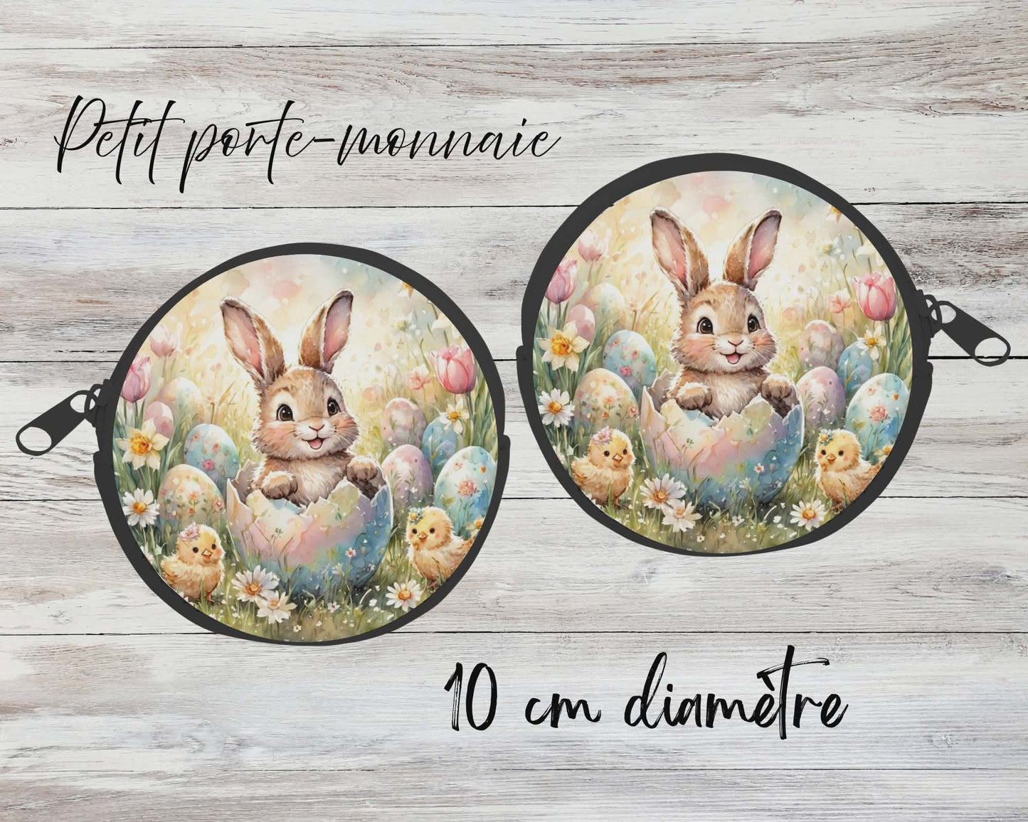✨ Petit porte-monnaie sublimé – lapin de pâque