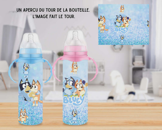 🍼 Biberons sublimé - Chien bleu