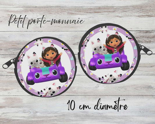 ✨ Petit porte-monnaie sublimé – personnage chat