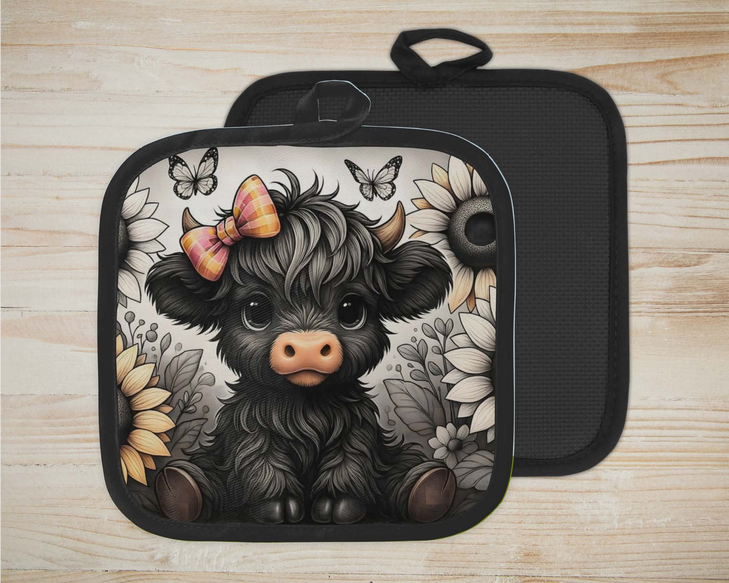 ✨️ Sous-plat sublimé - vache highland noir