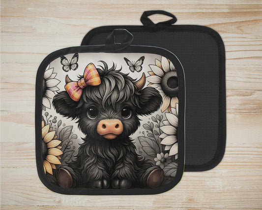 ✨️ Sous-plat sublimé - vache highland noir