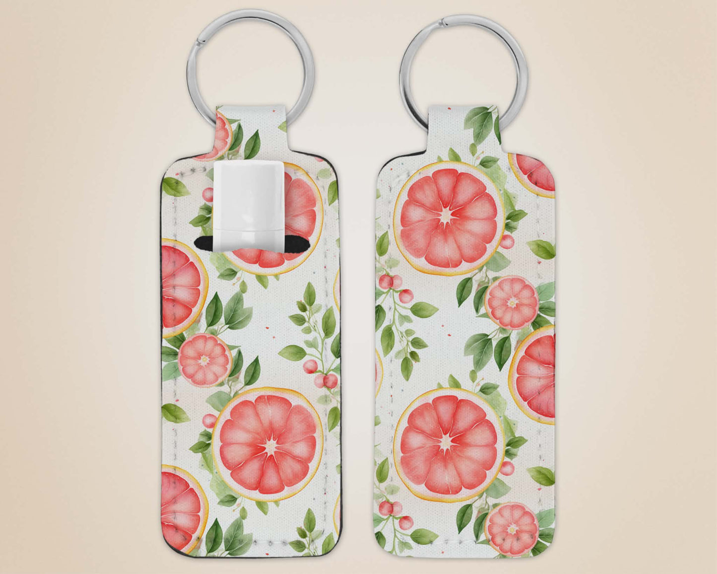 Porte-clé avec pochette - pamplemousse