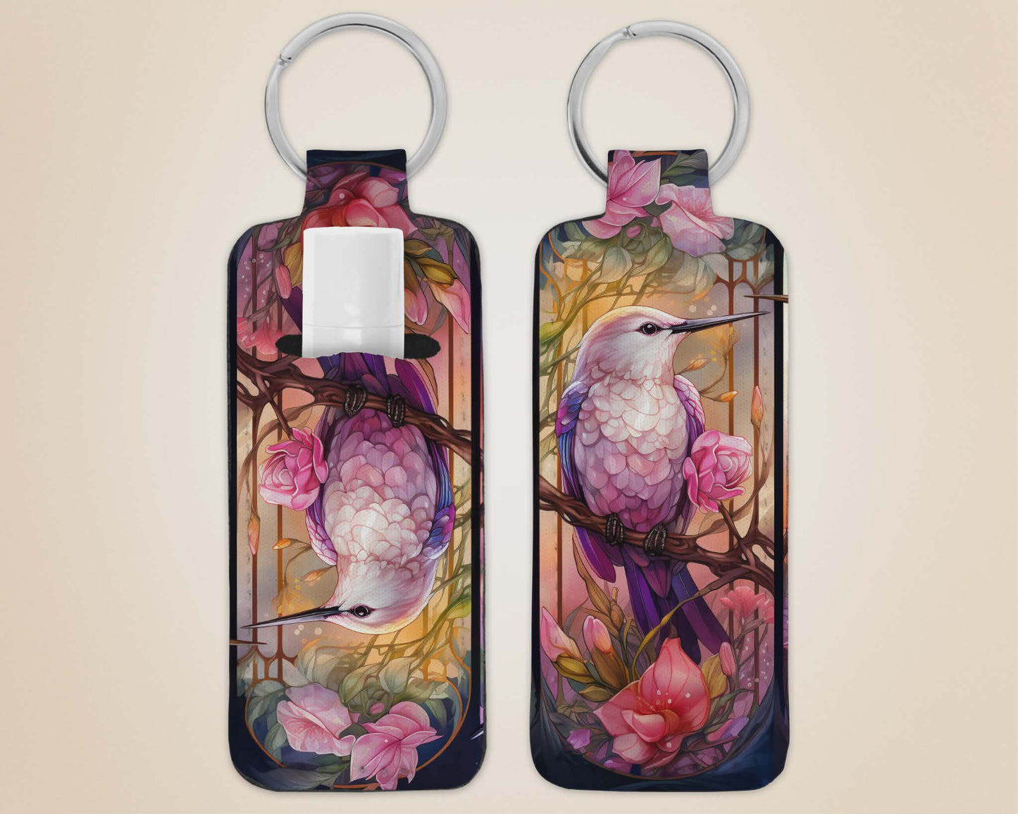 Porte-clé avec pochette - colibri