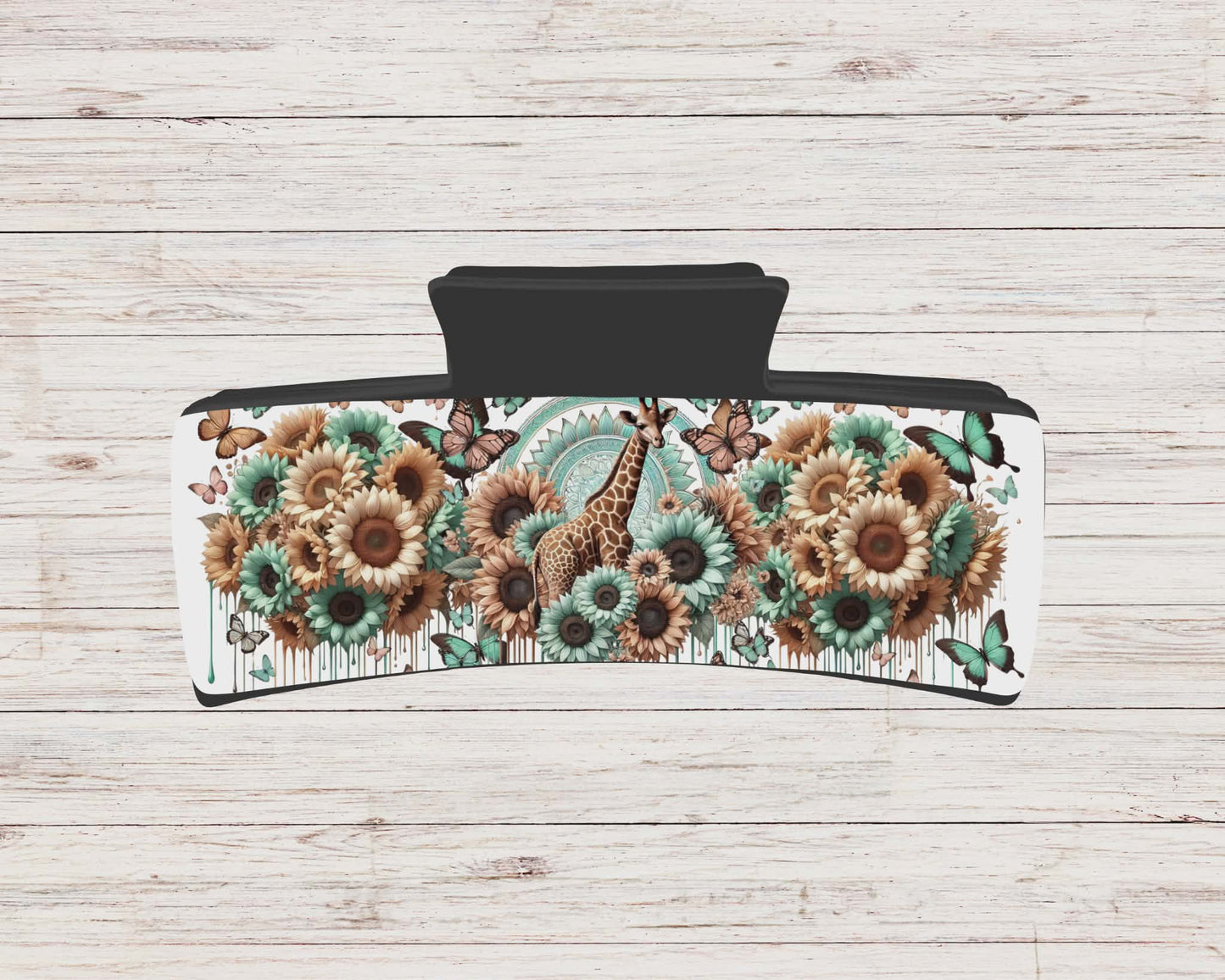 Pince à cheveux - girafe tournesol bleu rose blanc