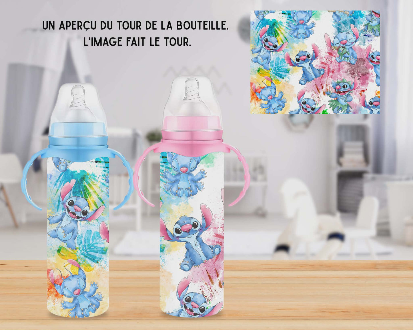 🍼 Biberons sublimé - Personnage bleu