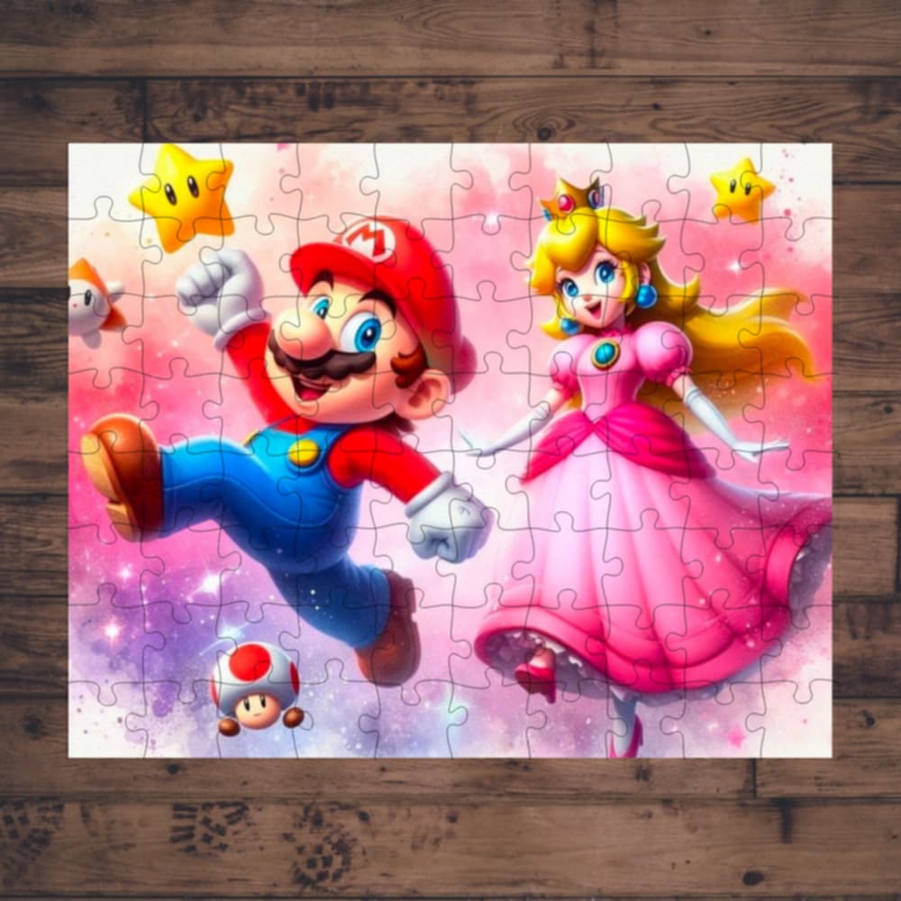 🧩 Casse-tête sublimé - personnages jeux vidéo bleu et rose
