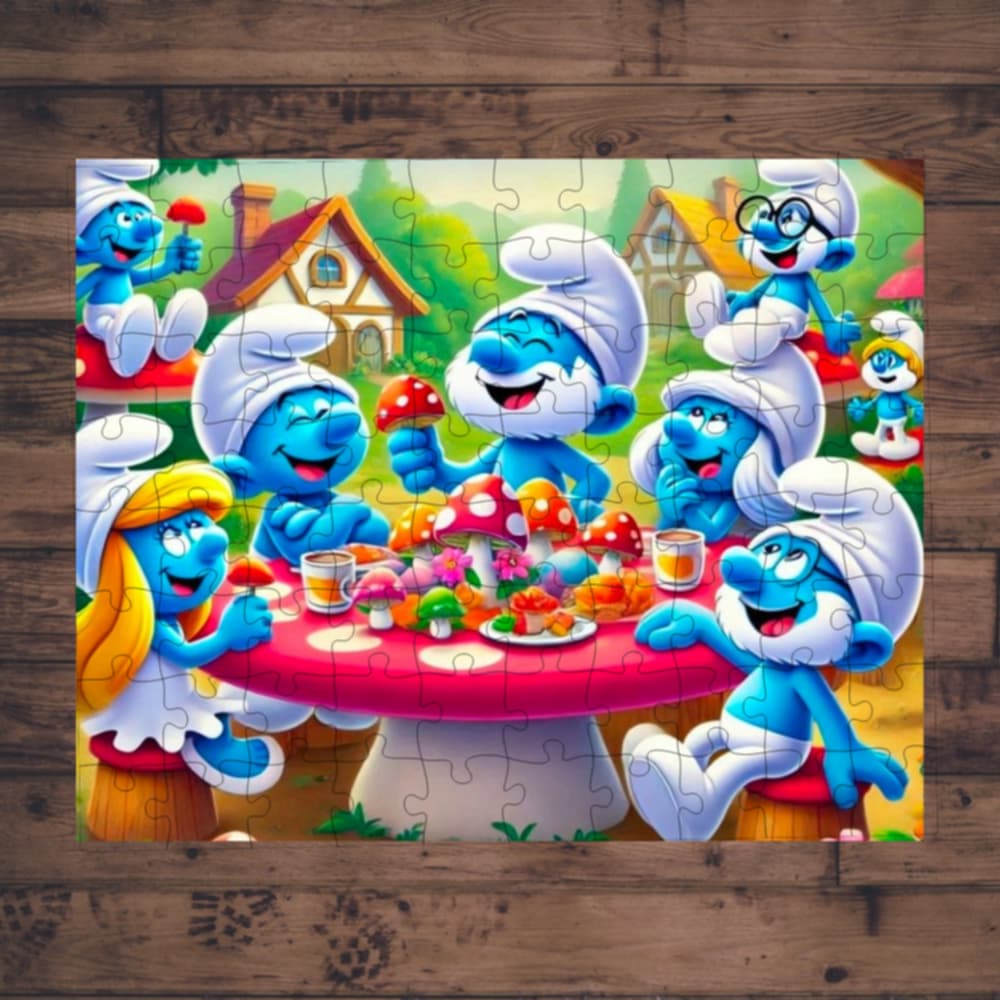 🧩 Casse-tête sublimé - mini personnages bleu