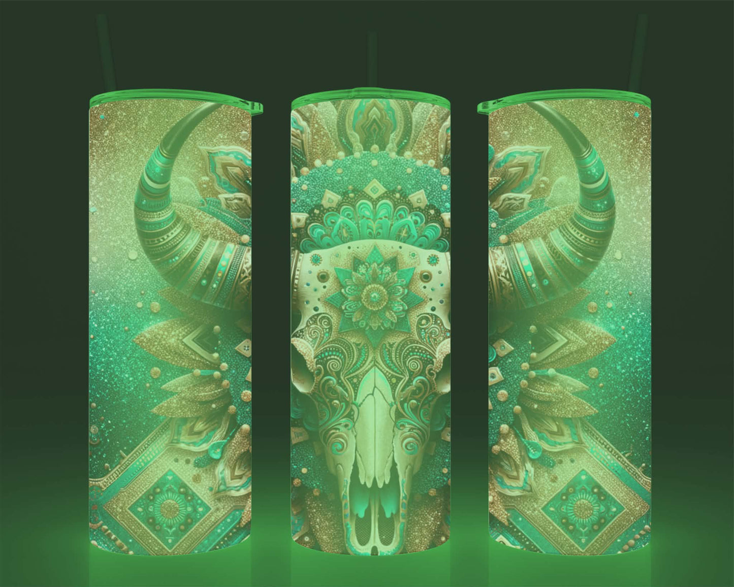 Verre isotherme -  (allume dans le noir) crâne