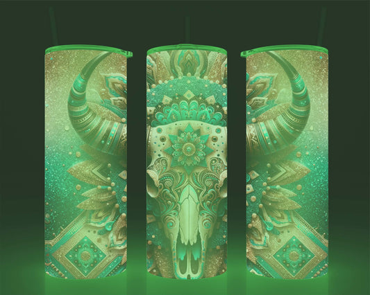 Verre isotherme -  (allume dans le noir) crâne