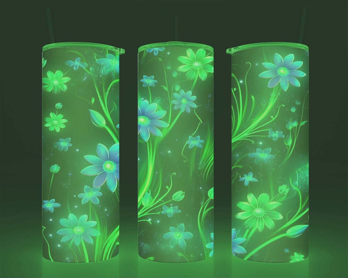 Verre isotherme -  (allume dans le noir) fleuris