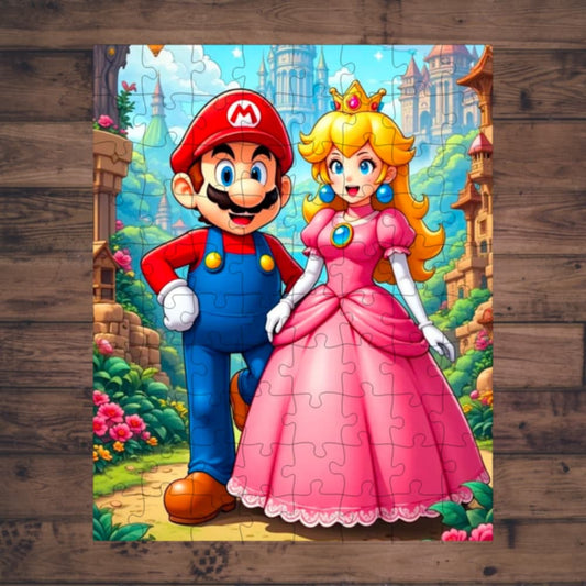 🧩 Casse-tête sublimé - Personnage jeux vidéo rouge et rose