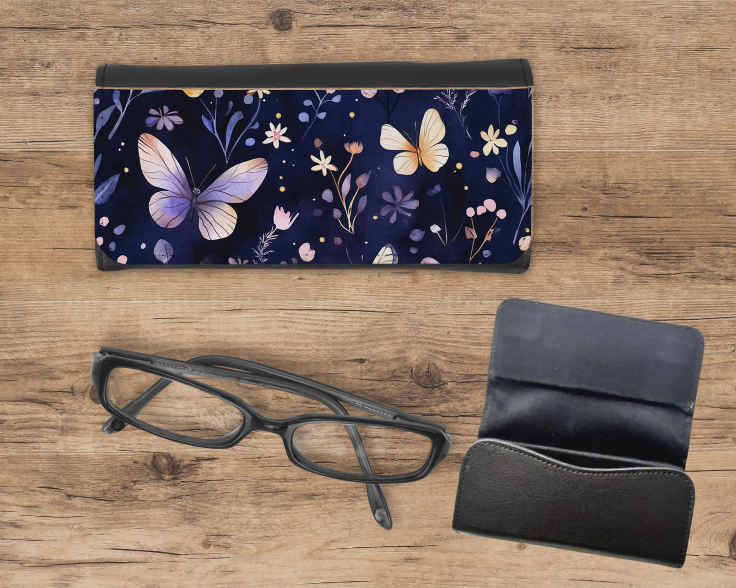 Étui à lunette - Papillon mauve
