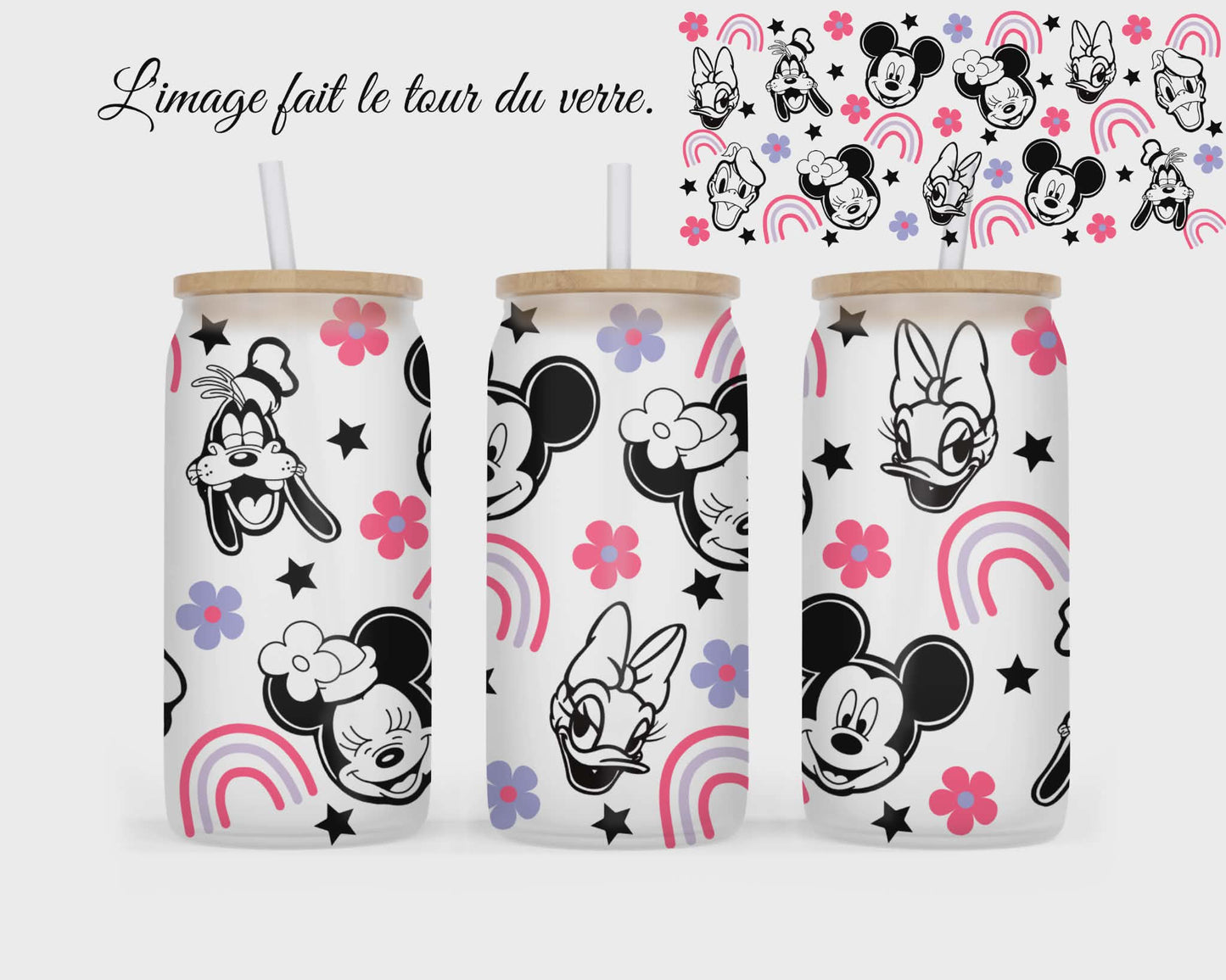 🥤 Verre givré sublimé – souris et amis