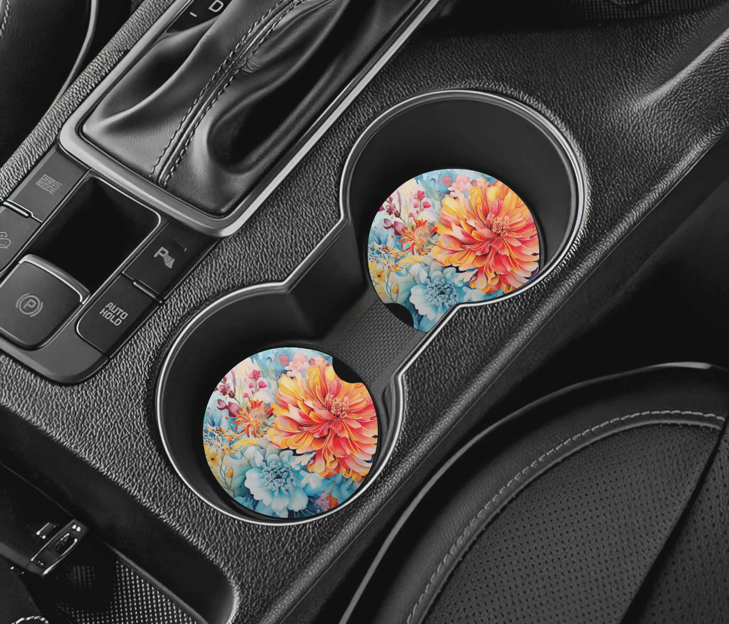Sous-verre auto - fleuris multicolore 2