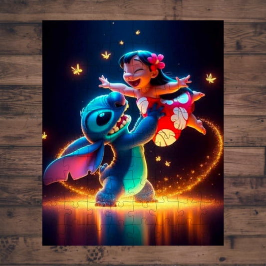 🧩 Casse-tête sublimé - personnage bleu et amie