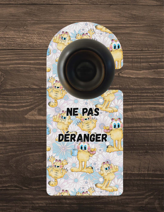 🪝 Accroche-porte personnalisé – Ne pas déranger chat roux