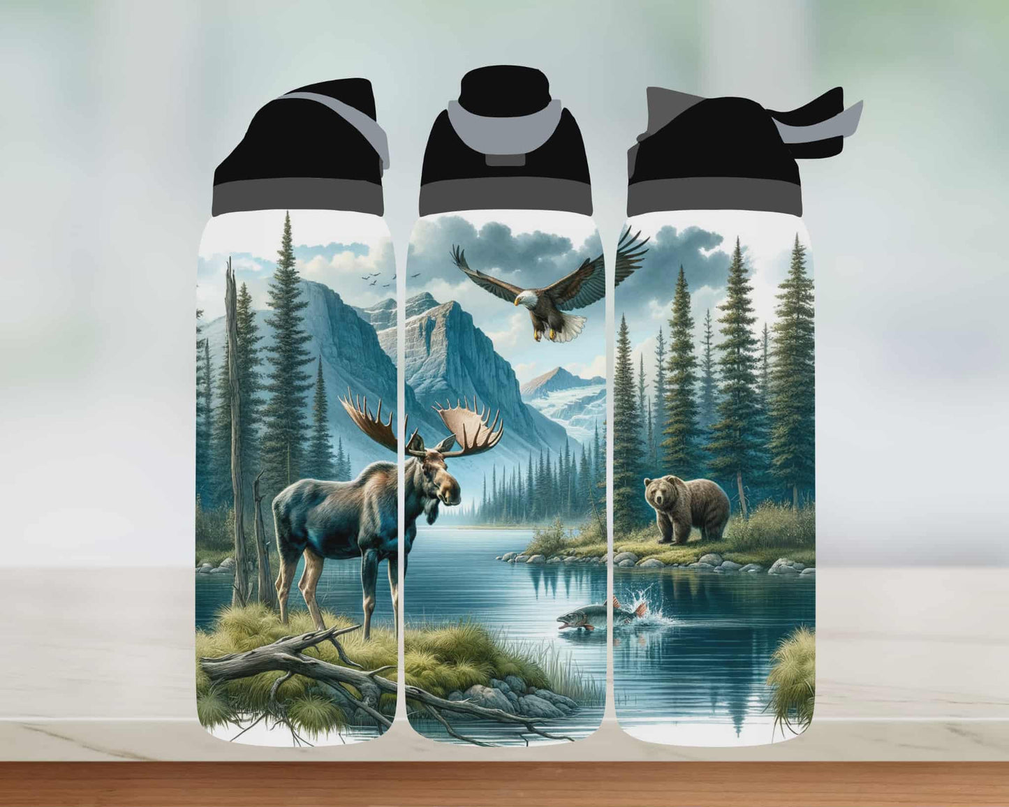 Bouteille style Owala - Animaux de la nature