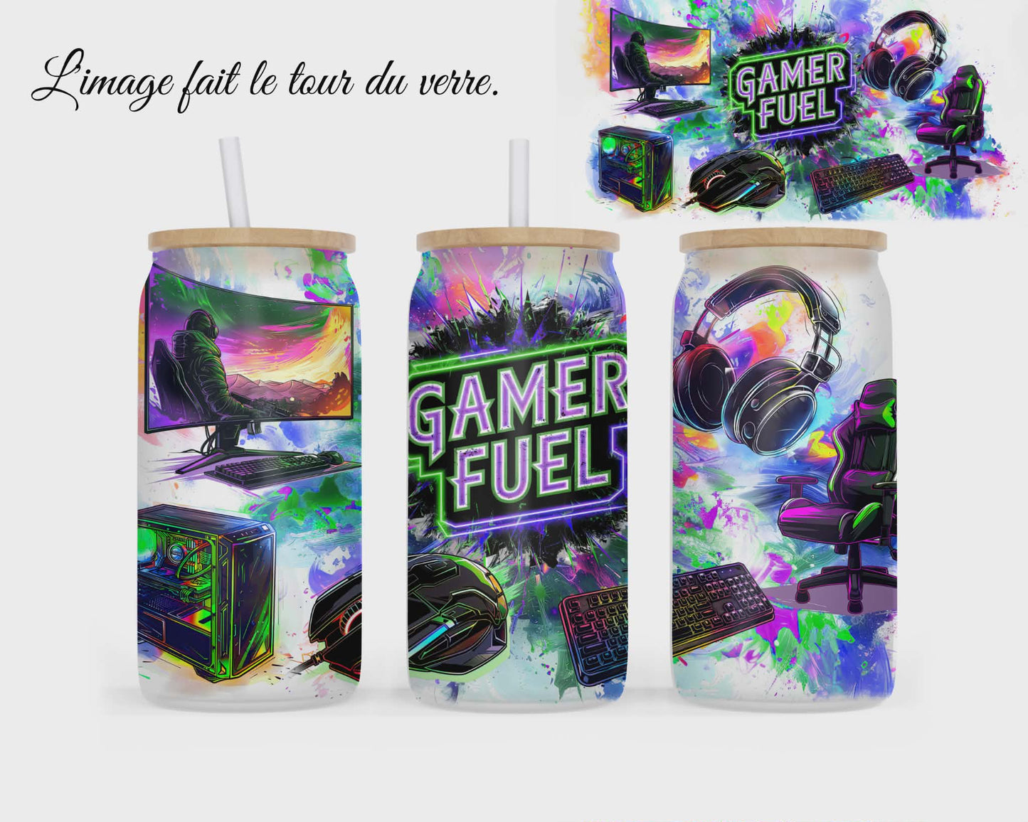 🥤 Verre givré sublimé – gamer