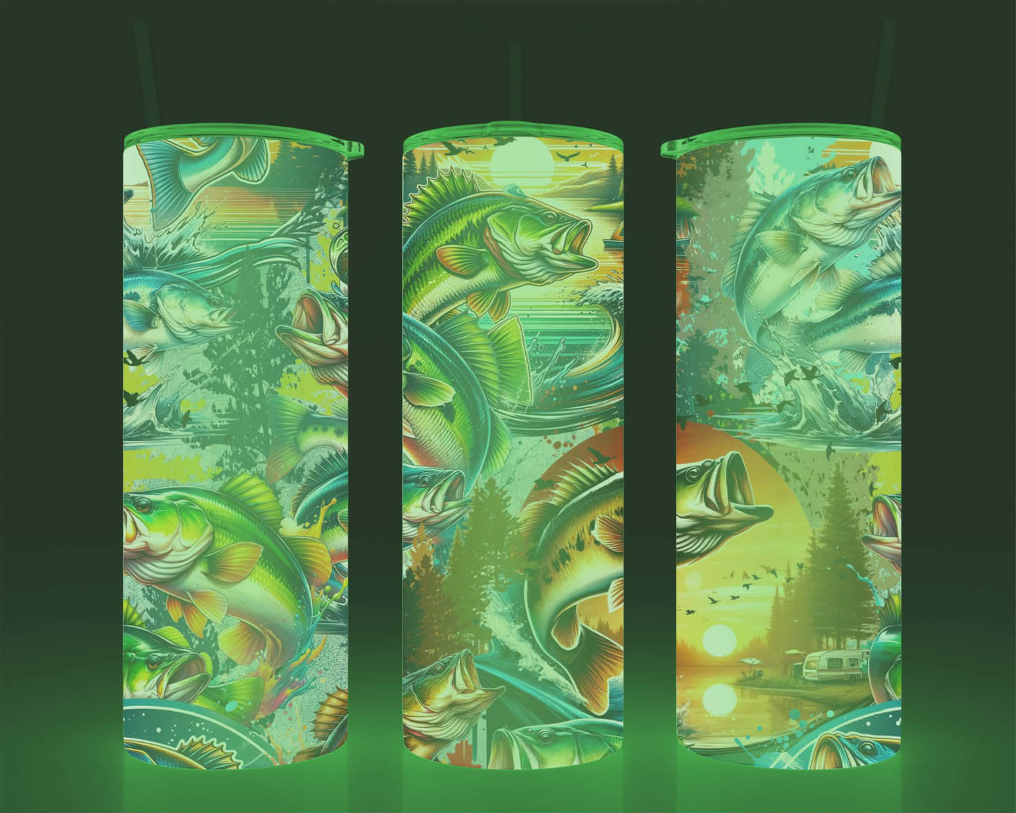 Verre isotherme -  (allume dans le noir) poissons