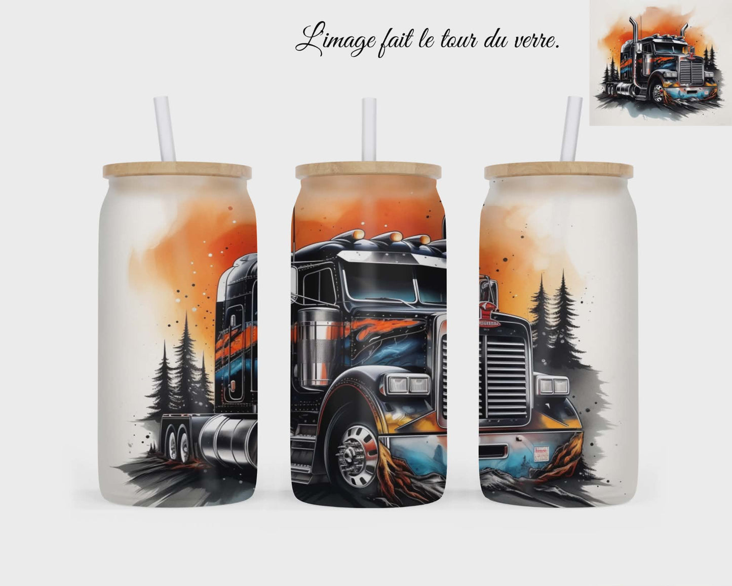 🥤 Verre givré sublimé – Camion