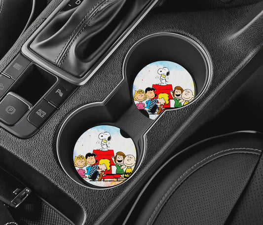 Sous-verre auto - chien blanc 2