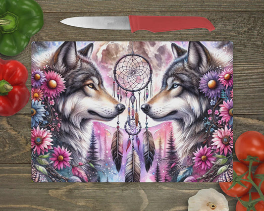 Planche de service - Loup fleuri