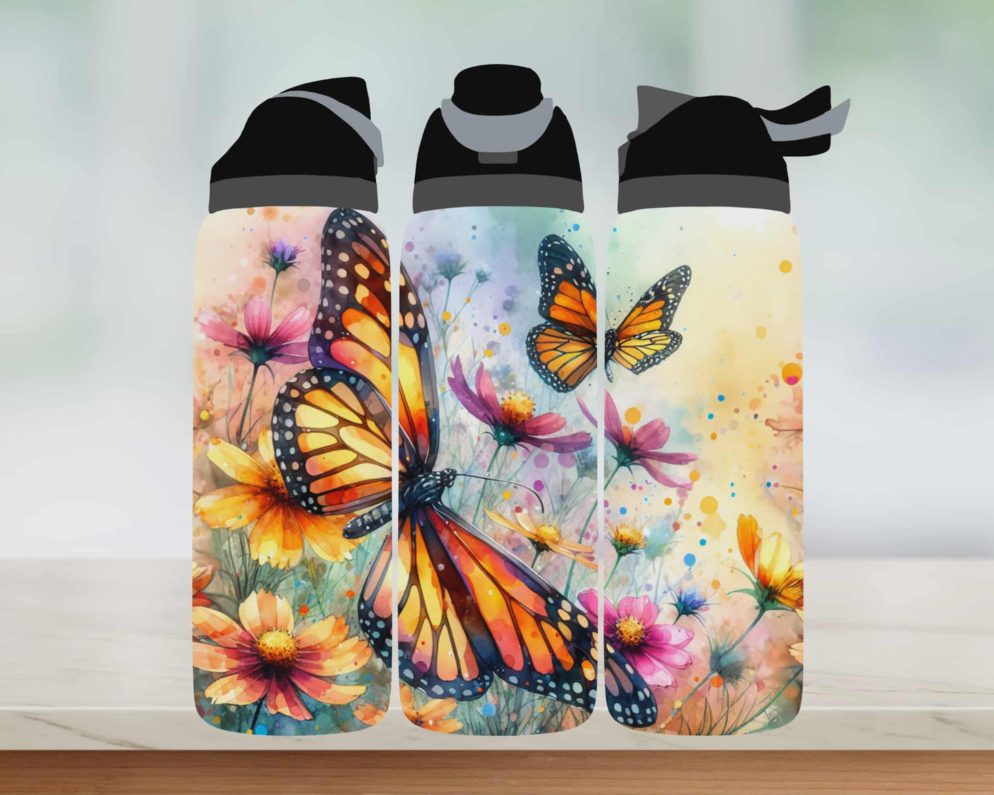 Bouteille style Owala - Papillons