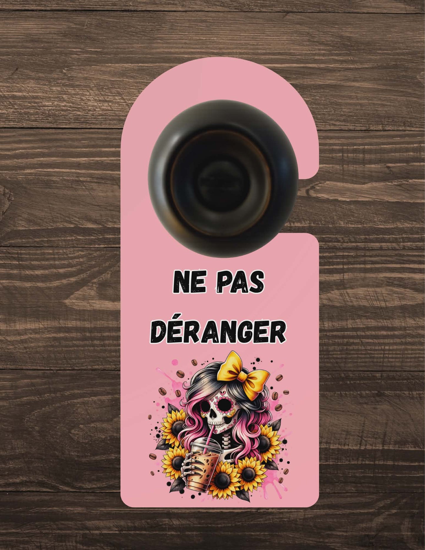 🪝 Accroche-porte personnalisé – Ne pas déranger femme squelette