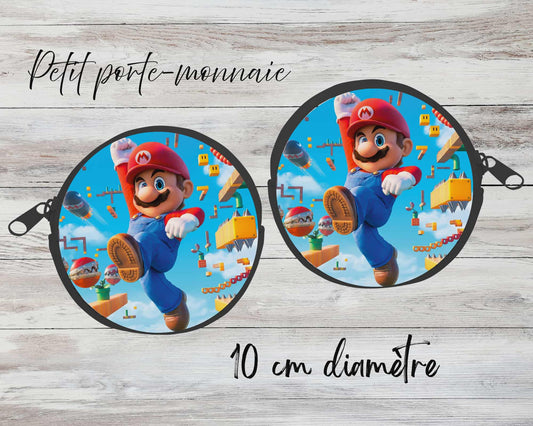 ✨ Petit porte-monnaie sublimé – personnage rouge jeux vidéo