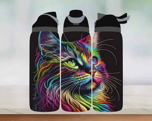 Bouteille style Owala - Chat coloré