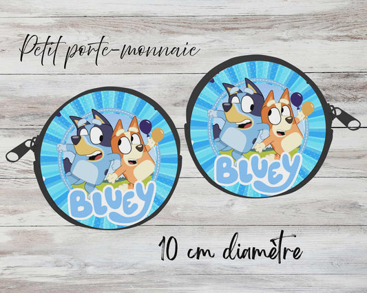 ✨ Petit porte-monnaie sublimé – Chien bleu et beige