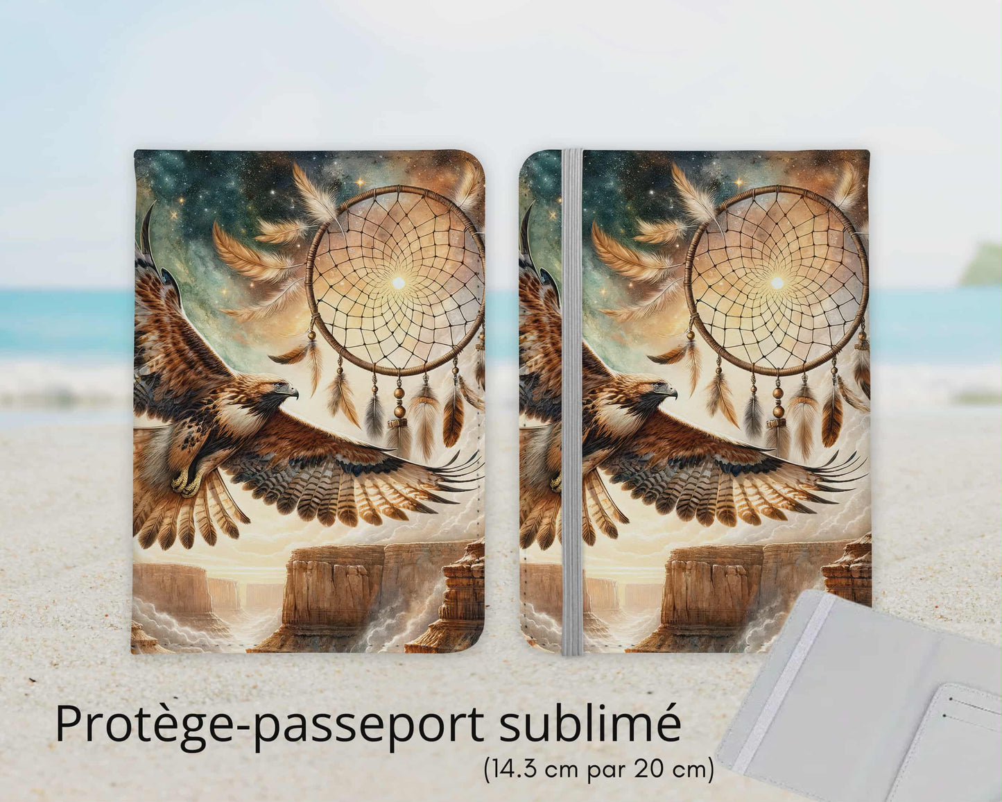 Protège-passeport sublimé - aigle et capteur de rêve