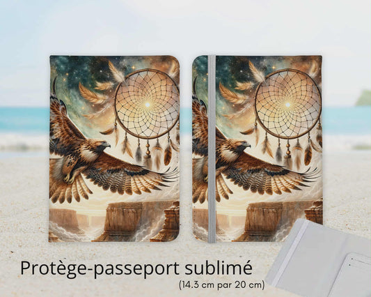 Protège-passeport sublimé - aigle et capteur de rêve