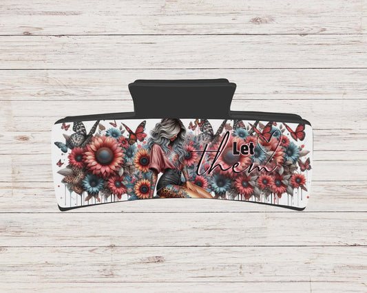 Pince à cheveux - fille let them tournesol rouge