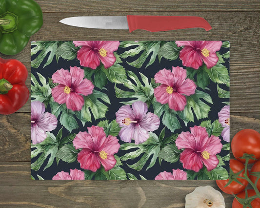 Planche de service - Fleur rose